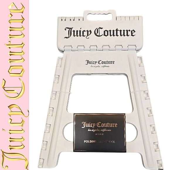 Juicy Couture Home Signature Logo Folding Step Stool - Picture 1 of 4